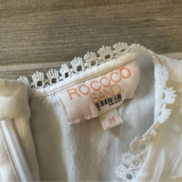 Rococo Sand Tessa Lace Tiered Mini Dress in White NWT Size Med Retail $490 - Picture 4 of 6